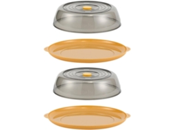 Capa Protetora Para Alimentos, Ideal Para Cozinha E Mesa, Conjunto Com 2 Unidades, Na Cor Amarela. À Gokoco