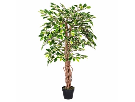 Árvore Artificial Homescapes Ficus Verde Variegado Com Tronco De Madeira 120 Cm