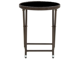 Mesa de Chá 60 Cm Vime Pe e Vidro Temperado Castanho MAISON EXCLUSIVE