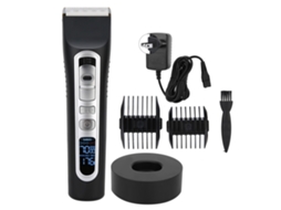 Aparador De Cabelo Elétrico Recarregável Com Display Lcd Multifuncional Base Preto
