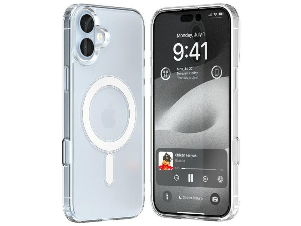 Capa Magsafe para iPhone 16 Plus MERCURY Pele Sintética Transparente