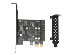 Placa de expansão PCIe para USB 3.2 Gen1, dual porta, 19pin, conector riser, 5Gbps | S/MARCA