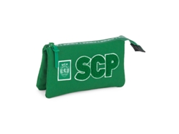 Estojo Escolar Triplo Patch Sporting Cp 89021 Verde/preto