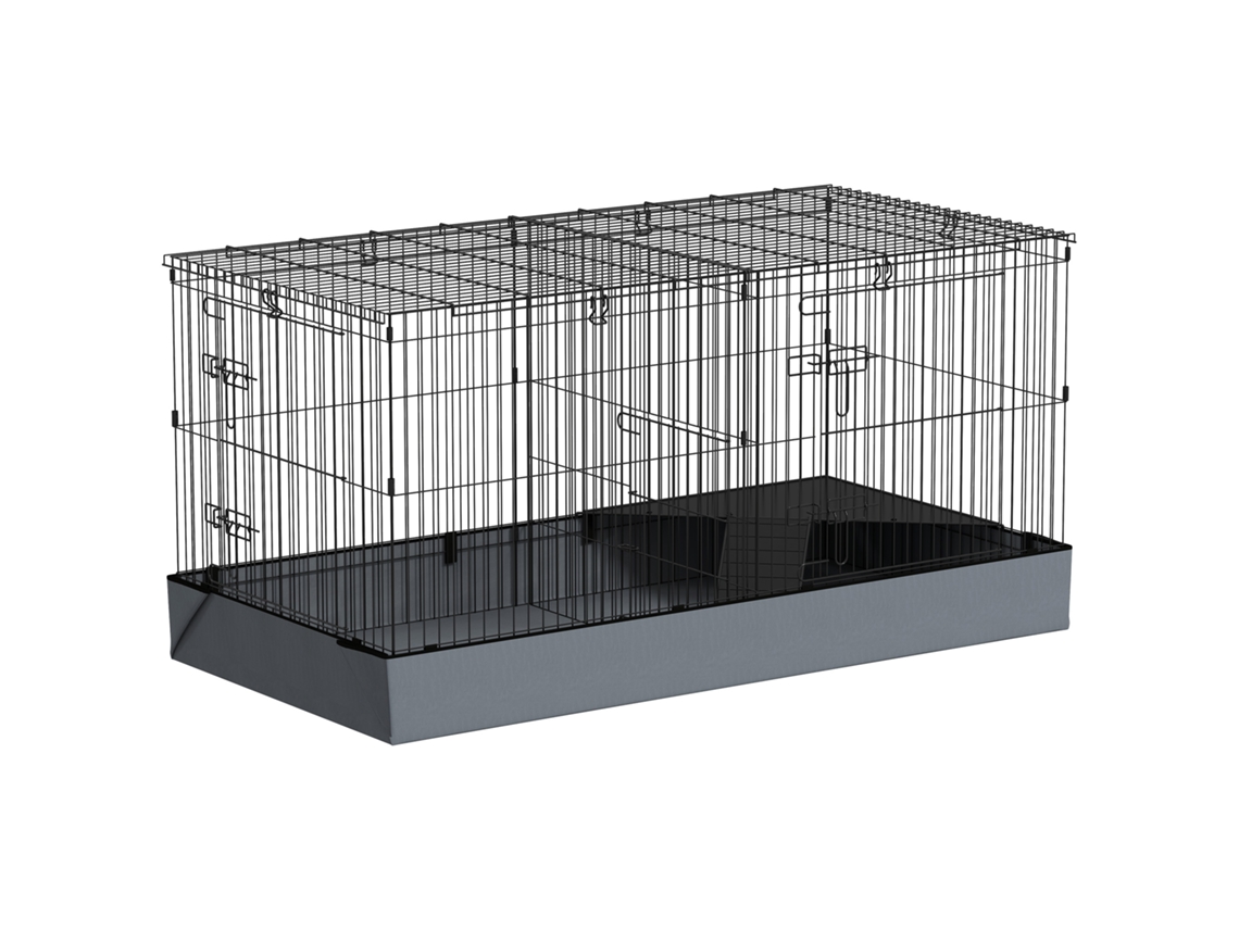 Gaiola de Hamster Anão 2 em 1 , Gaiola para Pequenos Animais, Fundo de Tecido, Poleiros, Rampa, Preto Ge