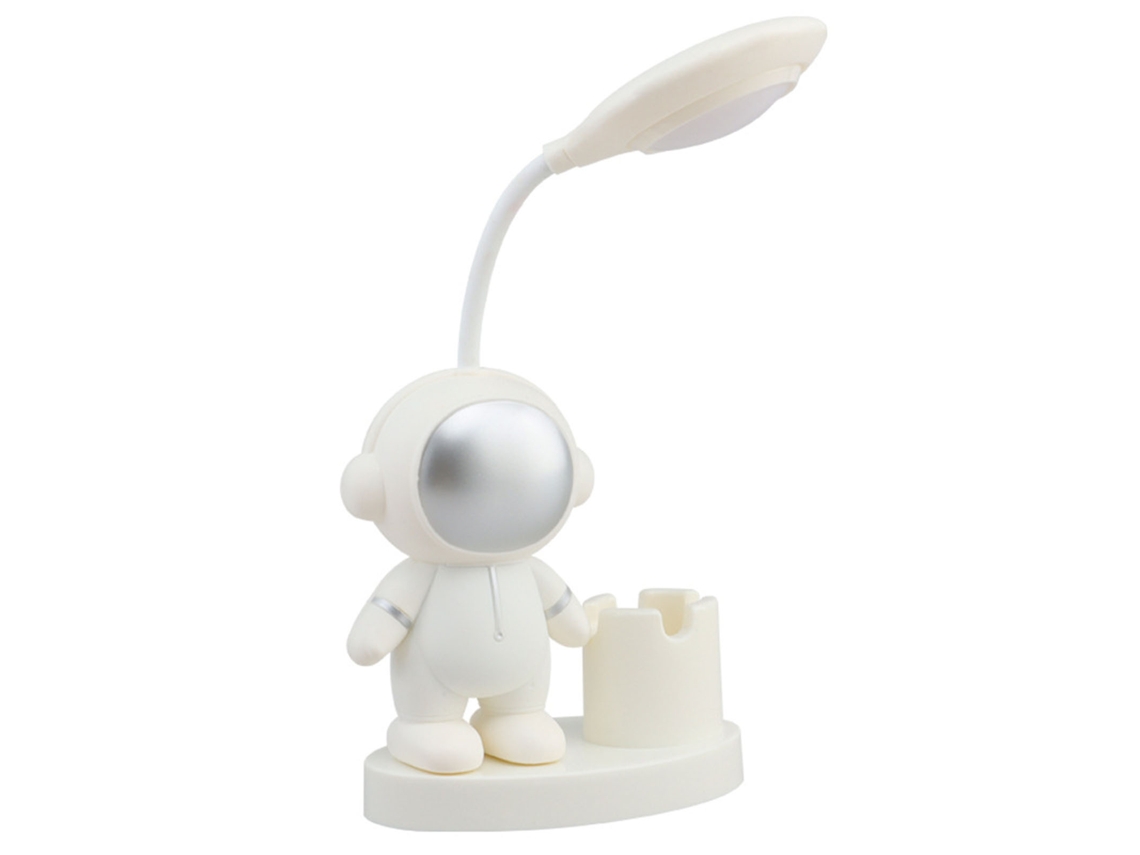 2026 lâmpada de Escritório Dobrável Versátil com Design de Astronauta, Luz Suave Usb, para Quarto, Escritório, Branco