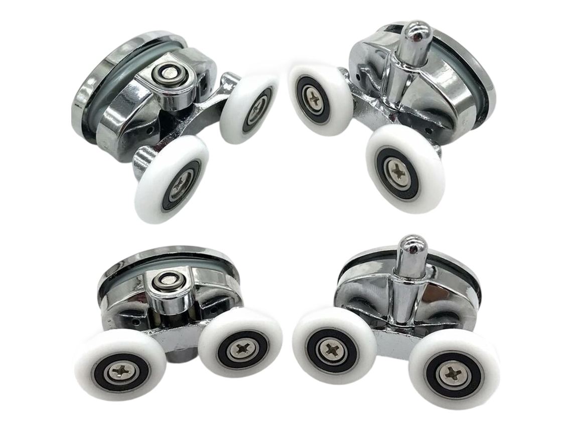 4-pack Of Oval Double-wheel Shower Enclosure Casters (23mm) — Shower Enclosure Replacement Parts