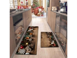 Tapetes Antiderrapantes para Cozinha Tapetes Laváveis para Lavanderia-Padrão de Natal 2 EVELTEK 50x120cm