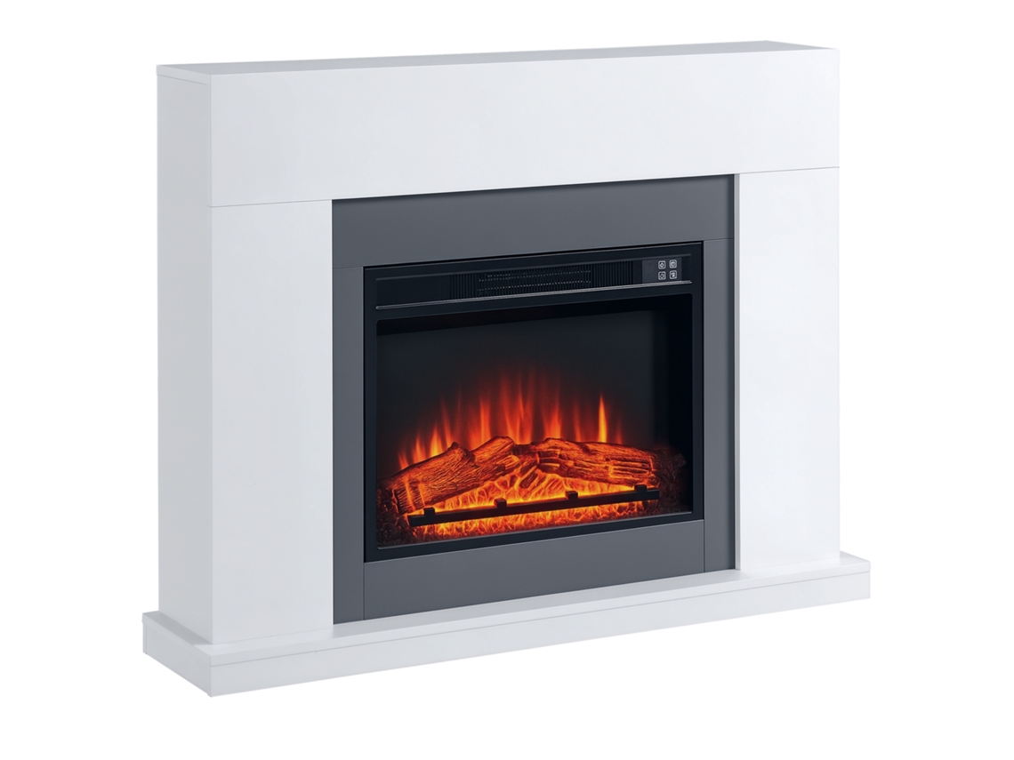Lareira Elétrica 1800w 2000w com Controle Remoto Termostato Temporizador Semanal de Chama Ajustável para 37 M² op