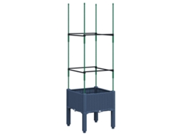 Vaso/Floreira de Jardim com Treliça VIDAXL Pp Cinzento 40 X 40 X 142.5 Cm
