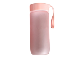 Garrafa de Água Plástica 600ml Rosa Reutilizável