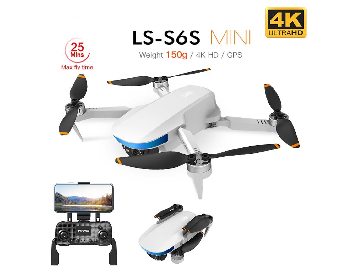 S6S Mini Gps Drone 5G Wifi Fpv Quadcopter Rc Dobrável Sem Escova 4K Duração Da Bateria: 25 Min Branco