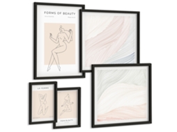 Conjunto De Pinturas Formas De Beleza Linhas Silhuetas Espelharte (5 Peças)