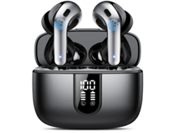 Fones Sem Fio Bluetooth 180h, Deep Bass, Cancelamento de Ruído, IPX8 para Esporte e Trabalho Preto JIAPEI