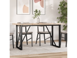 Vidaxl Mesa De Jantar Estrutura Em O 160x80x75,5cm Pinho/aço
