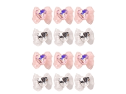 12Pcs Acessórios de Unhas em Resina Transparente em Forma de Laço NEVEANCE