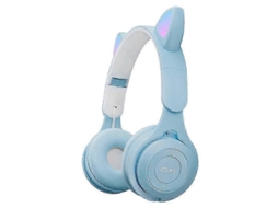 Fone de Ouvido Bluetooth Dobrável M6 com Orelhas de Gato Luminosas, Entrada de 3,5 Mm, Slot para Cartão Tf TAISHENGDA