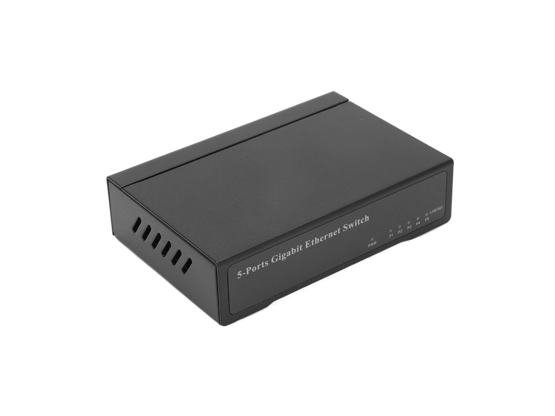 Laxiscreed Switch Ethernet Não Gerenciado De 5 Ports Para Desktop, Corpo De Alumínio, Ligação 100-240v