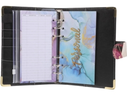 Caderno Organizador De Papel E Economia Com Design Mármore, Pasta Em Couro Sintético Estudantes, Ideal