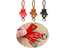 Cabo Usb Type-c Para Carregamento E Sincronização Rápidos Com Chaveiro De Couro.