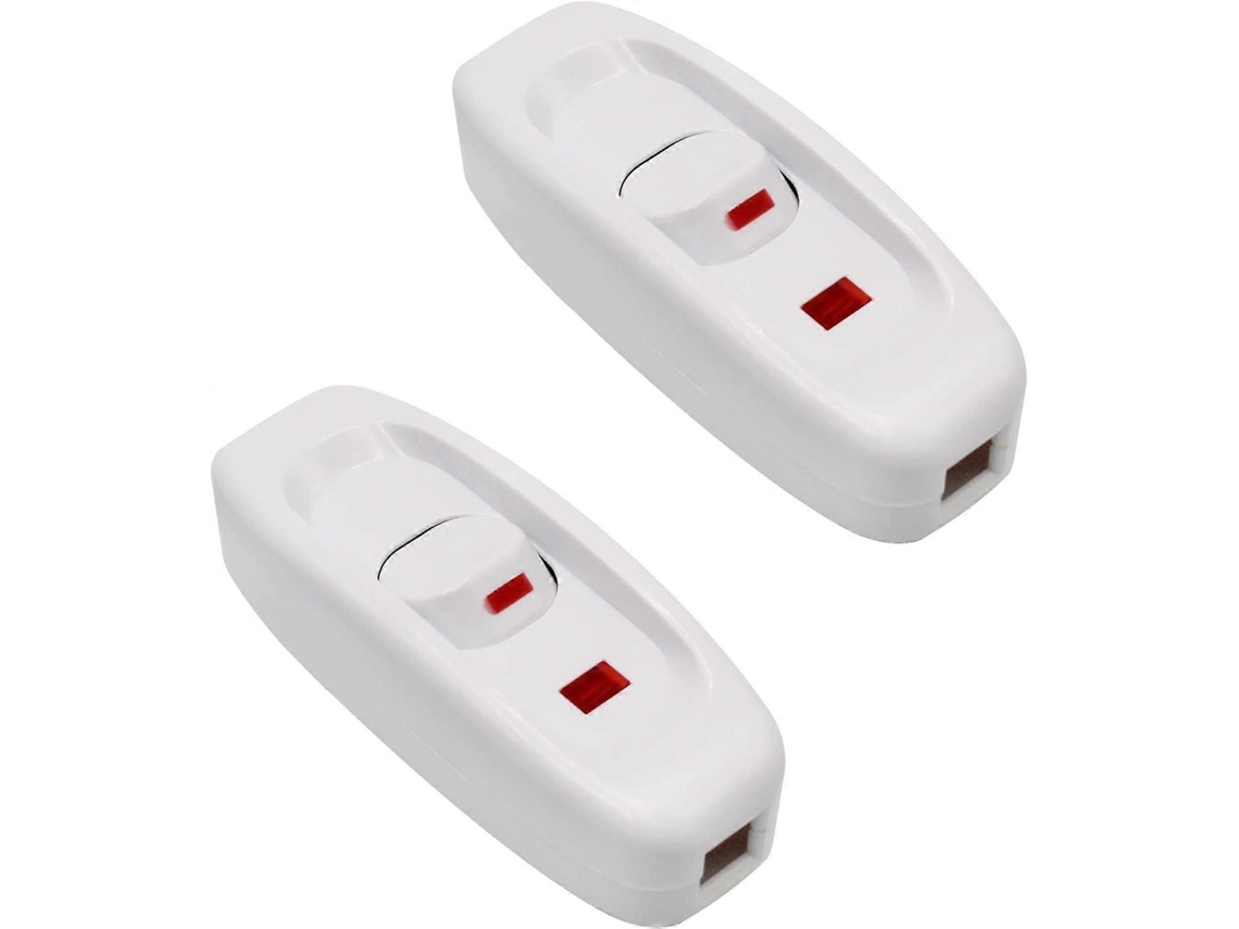 Rebe 2 Pack Interruptor de Palanca En Línea Ac 250v 10a Con Indicador Led Blanco para Lámparas de Escritório