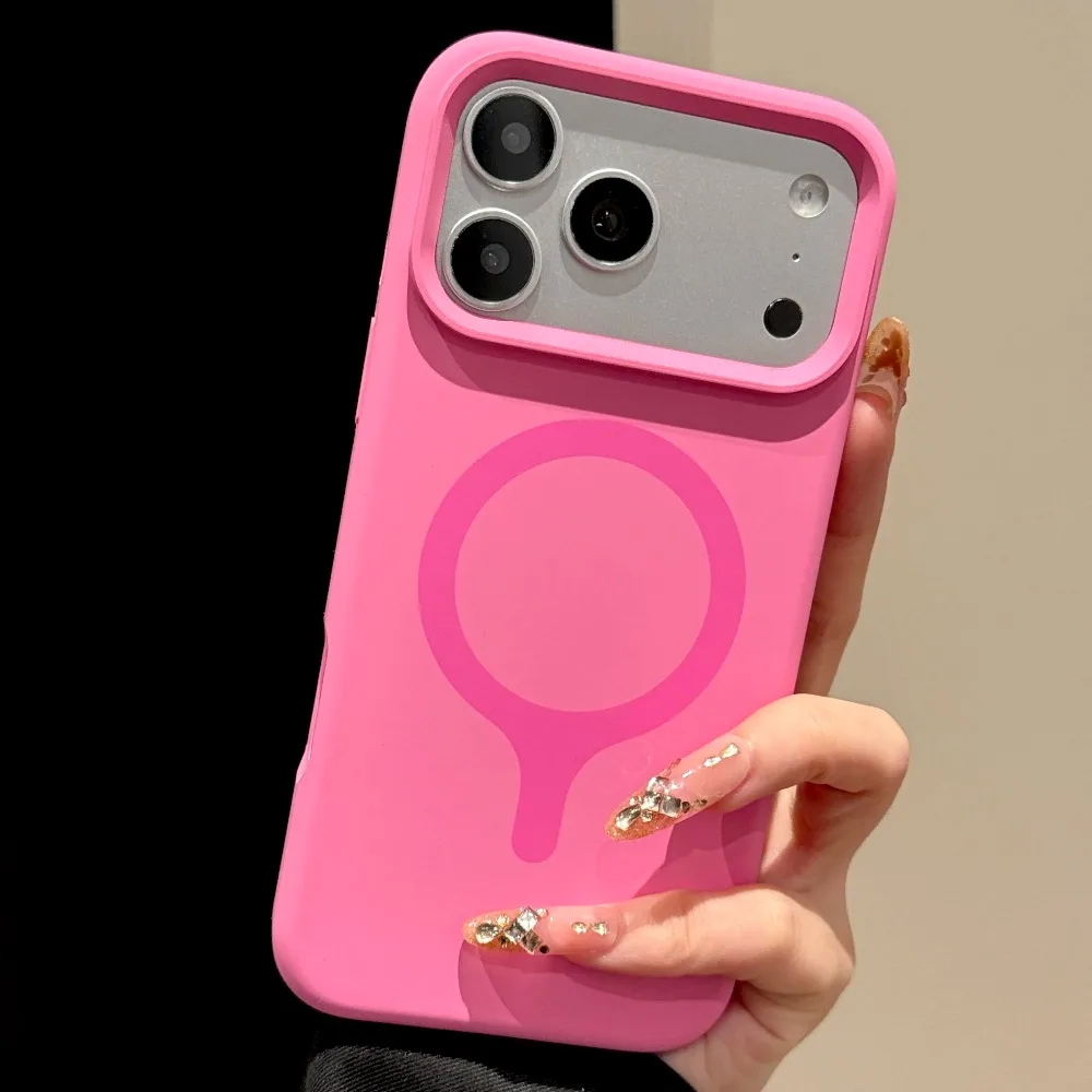 (rosa, Iphone 17 Pro) Capa De Celular Em Silicone Líquido Macio, Compatível Com Magsafe, Resistente A Choques E Quedas.