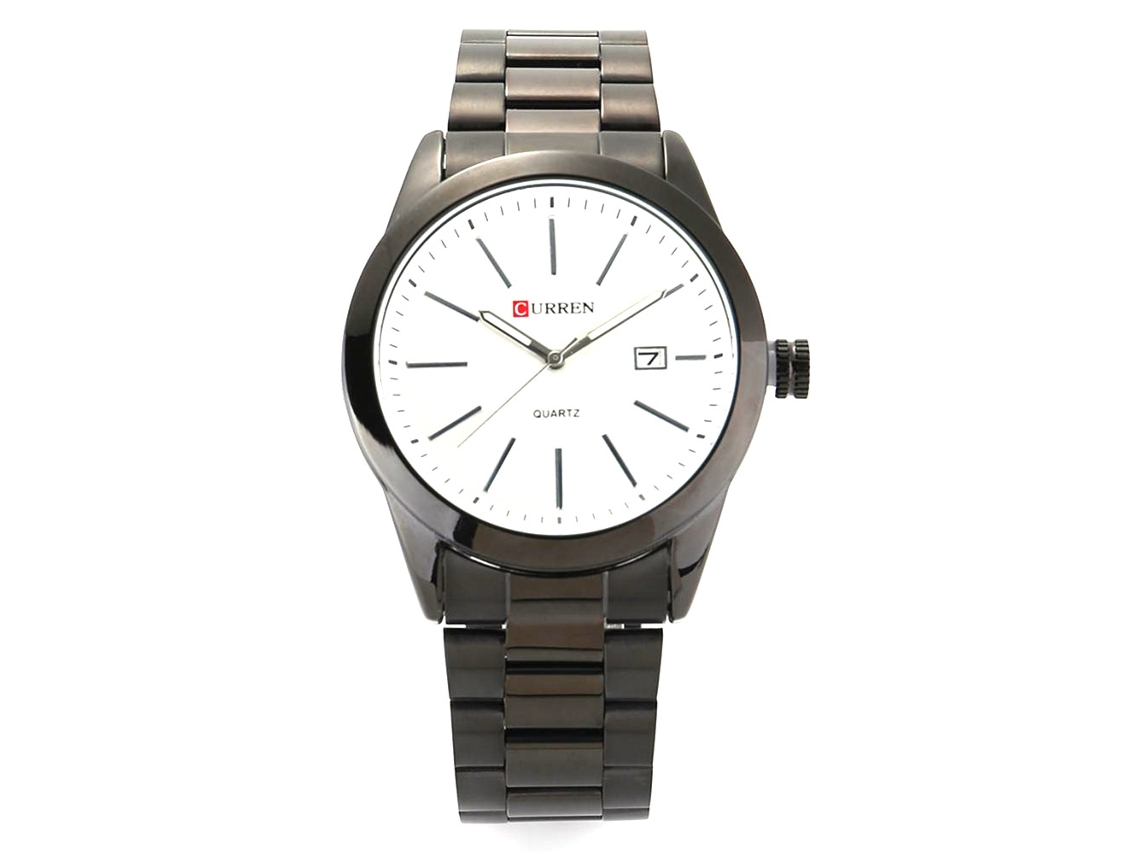 Relógio de pulso masculino com movimento de quartzo (branco)