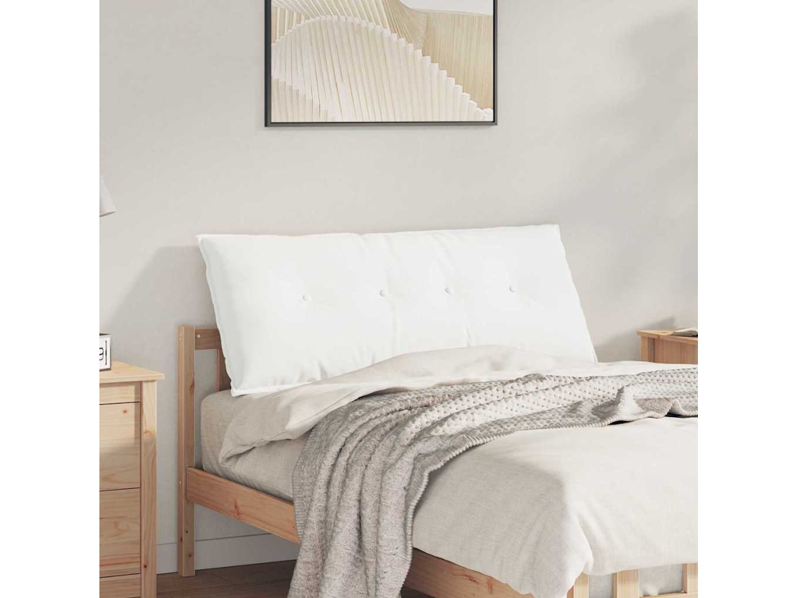 Vidaxl Travesseiro Para Costas Branco 120 X 19 X 50 Cm Tecido