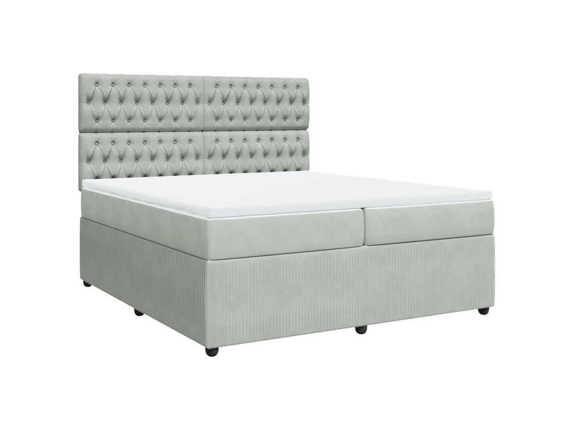 Box Spring Bed, Box Spring Beds Vidaxl Cinzeto Veludo (200 X 200 Cm)
