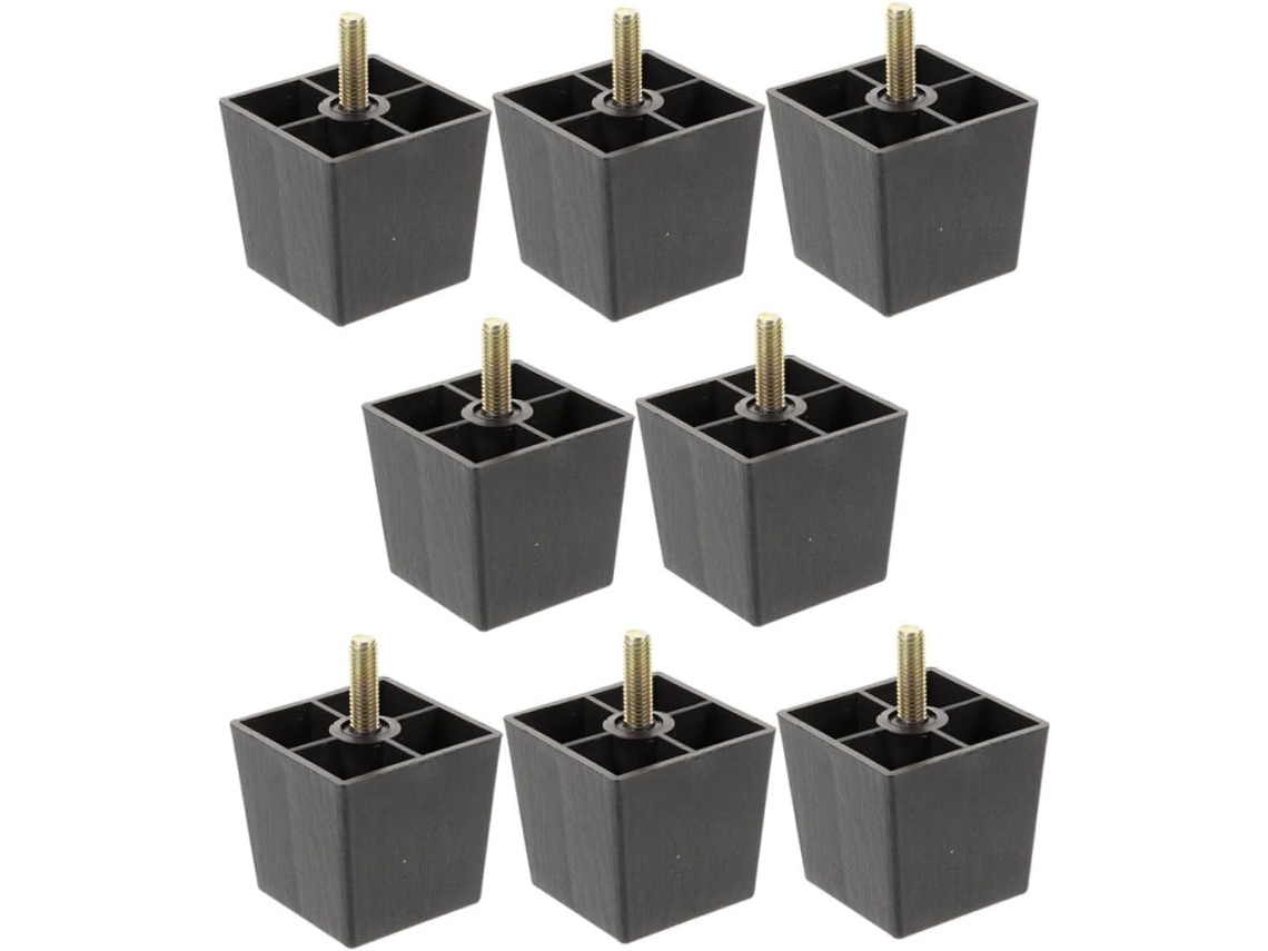 Conjunto De 8 Pés Sofá Em Metal Preto Com Parafusos Para Substituição Diy, Suporte Estável E Resistente À Deformação