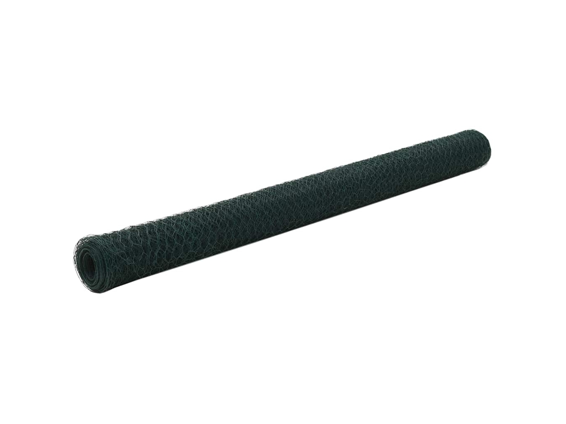 Vidaxl Cerca Arame Galinheiro 25x1,5 M Aço C/ Revestimento Pvc Verde