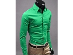 2026 camisas de Luxo para Homem, Gola Redonda, Manga Longa, Ajuste Slim, Casual e Formal, Algodão Misto L Verde