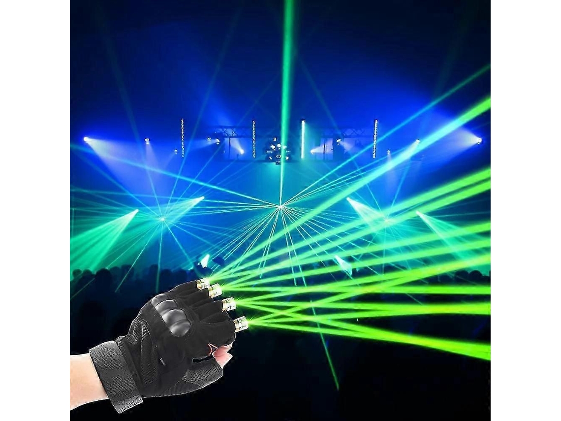 Luva Laser Rgb Multilinha Com 4 Cabeças Para Festas E Shows