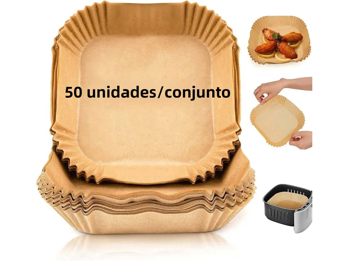 (50 Unidades) Papel Manteiga Descartável, Adequado Para Fritadeiras Elétricas E Grelhas.