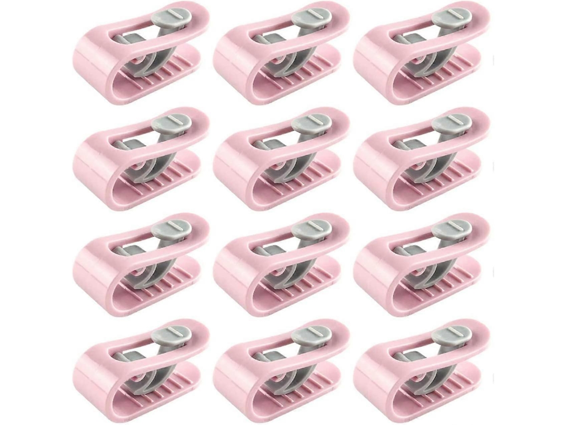 Conjunto De 12 Prendedores De Edredom, Prendedores De Lençol, Prendedores Antiderrapantes Sem Agulha Para Roupa De Cama Aquaforge (rosa)