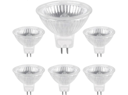 Rebe bombilla Halógena Gu5.3 35w 12v 400lm Branco Quente 2700k Regulável Foco Mr16 Pacote de 6