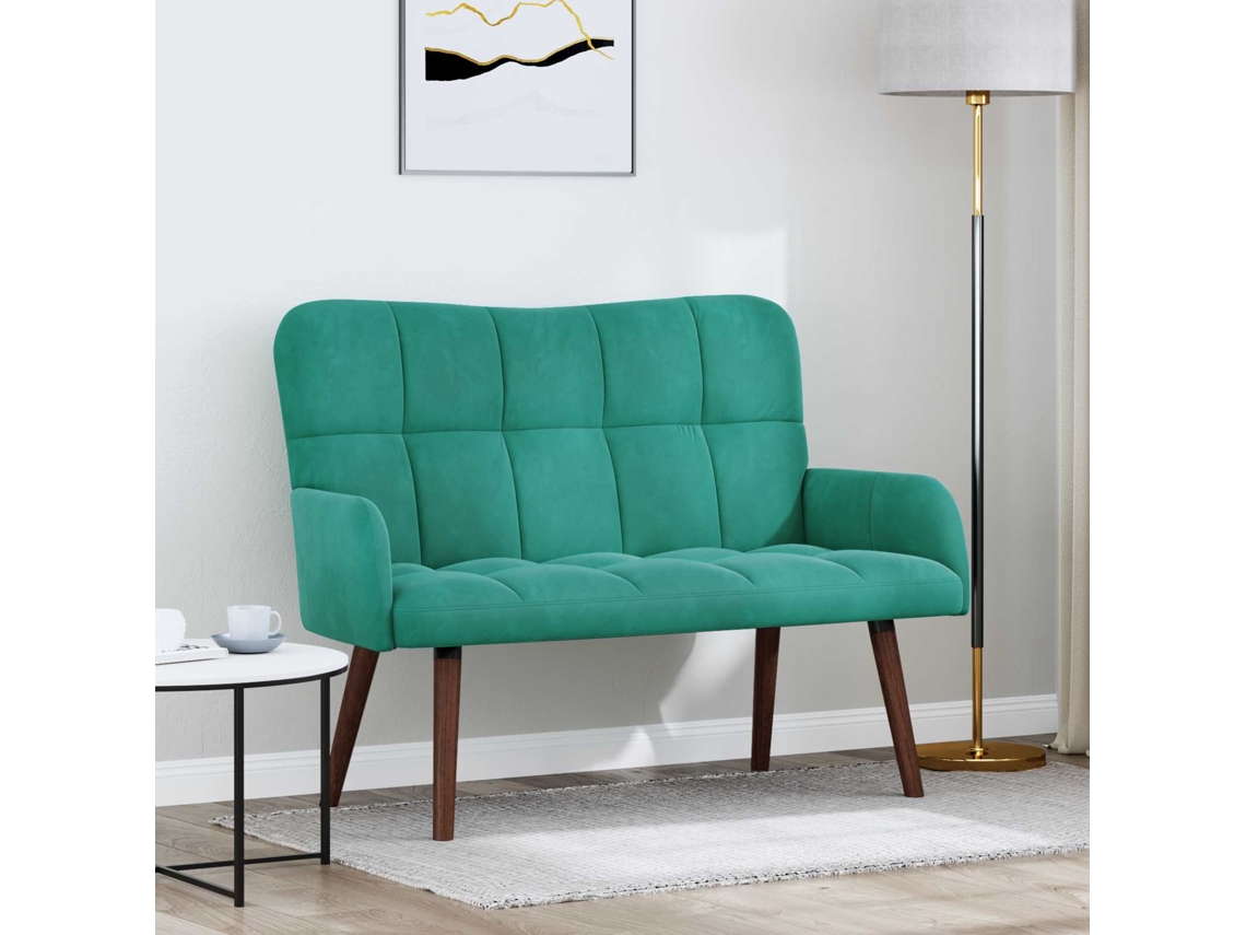 Vidaxl Sofá Para 2 Pessoas Turquesa 115 X 61 X 87 Cm Veludo