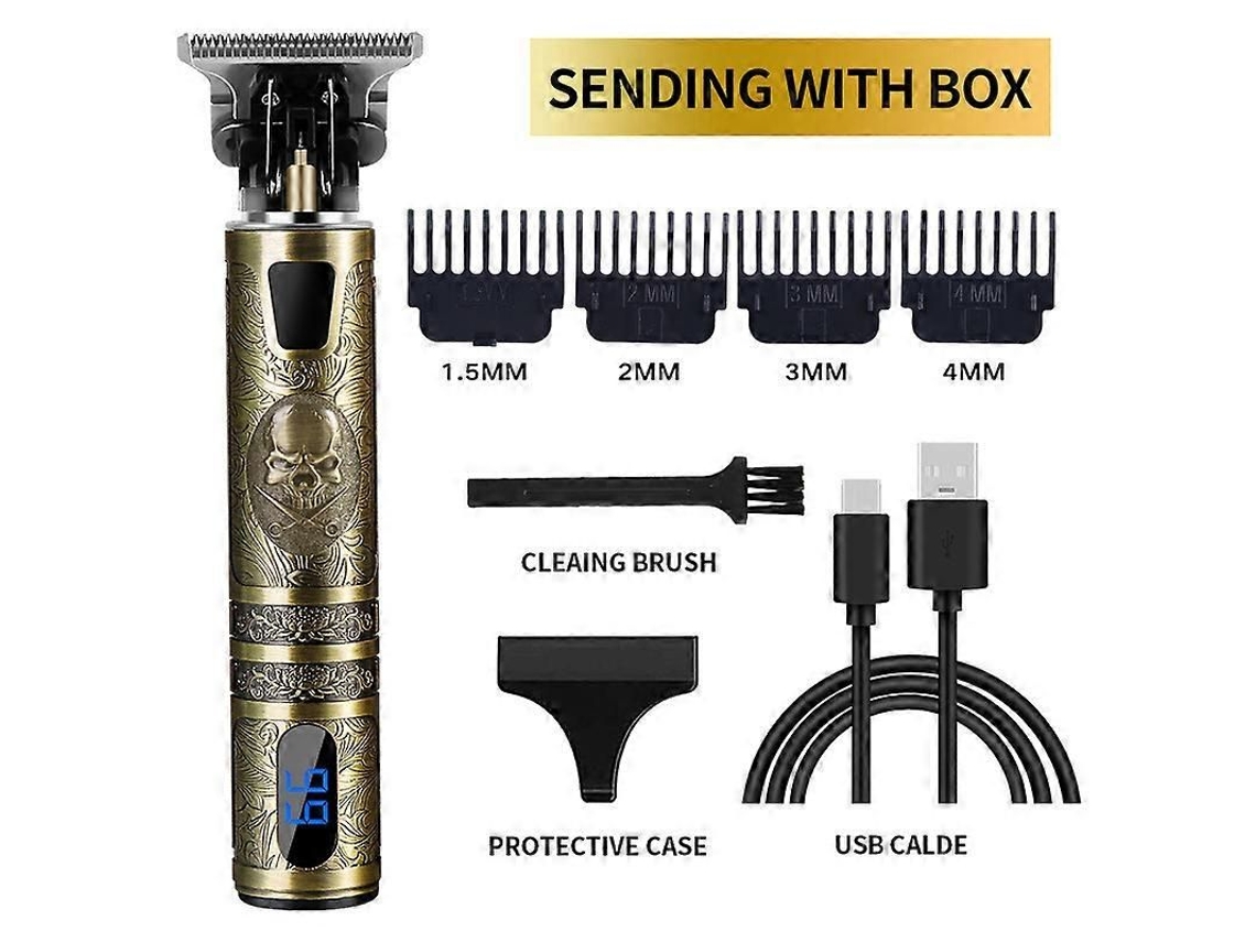 Aparador De Pelos Masculino, Aparador De Barba Elétrico Profissional, Barbeador Sem Fio, Visor Led, Recarregável, Silencioso, Ideal Para Crianças