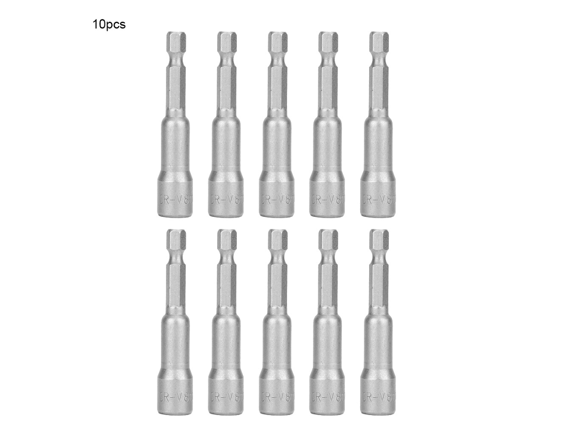 Yuru 10 Pcs Chave de Encaixe Magnética Aço Inoxidável Wind Socket Air Nutsetter para Vários Fins