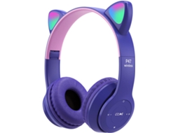 Fones De Ouvido Bluetooth Hshduti, Supra Auriculares, Sem Fio, Com Orelhas De Gato Iluminadas Por Led, Dobráveis