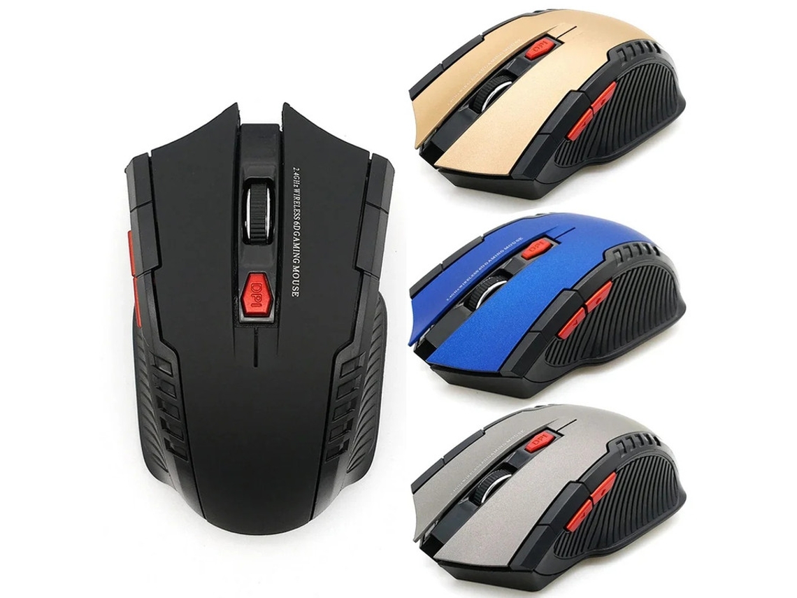 Rato Yizhood Receptor Usb Sem Fio De 2,4 Ghz Para Jogos 2000dpi Para Overwatch Cs Go Dota 2 Lol Fortnite Computador Laptop Pc Gamer Vermelho