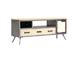 Mueble Para Tv De Madera De Mango Maciza Y Acero 120x30x45 Cm Dkd Home Decor