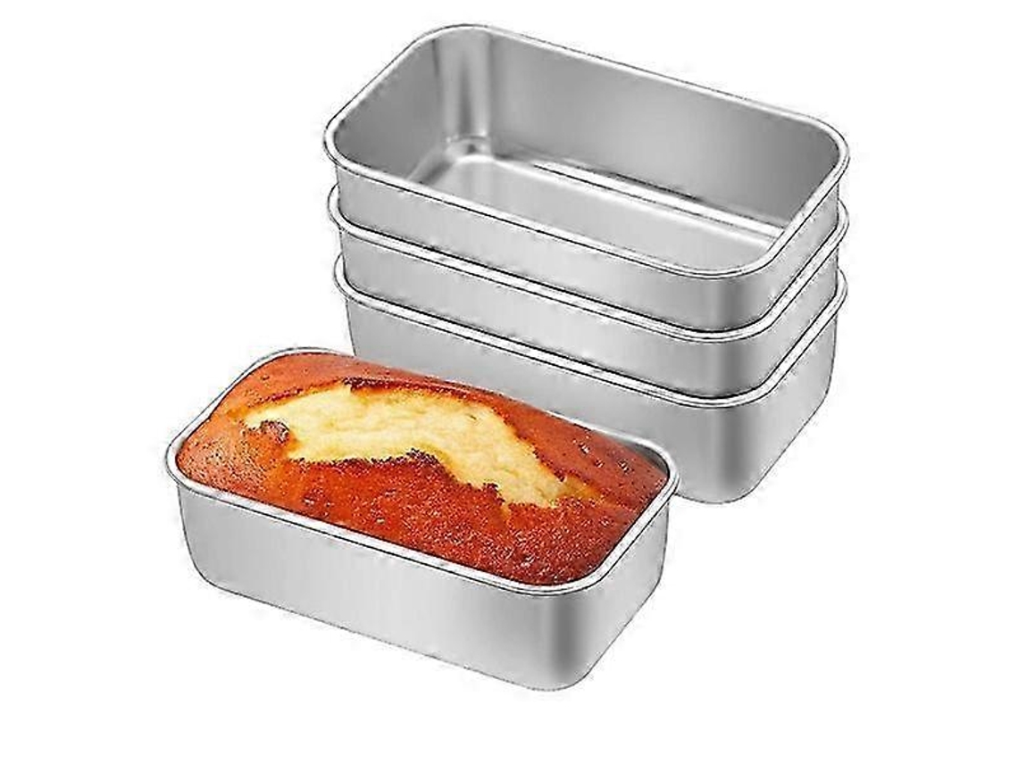 Conjunto De 4 Formas Para Pão E Bolos, Em Aço Inoxidável, 21,7 × 14,7 Cm, 8,54 × 5,79 Polegadas, Para Forno, Confeitaria E Preparo Doméstico