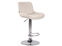 Banco de bar em veludo Lentini creme/cromo CLP