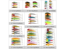 Kit de 71 Señuelos Mixtos para Pesca Minnow Crankbaits Señuelos Duros Artificiales para Bass Carpa S/MARCA
