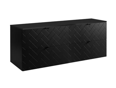 Móvel De Banheiro, Preto Com Puxador Preto / Com Placa Superior, 160 X 57 X 46 Cm 3xe Living