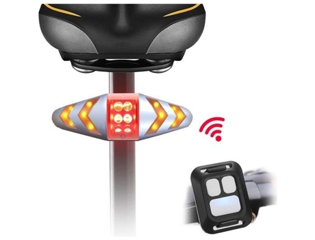 Luz traseira da bicicleta, luz led piscante para bicicleta, controle remoto sem fio, à prova dágua, luz traseira de direção, luz de advertência para