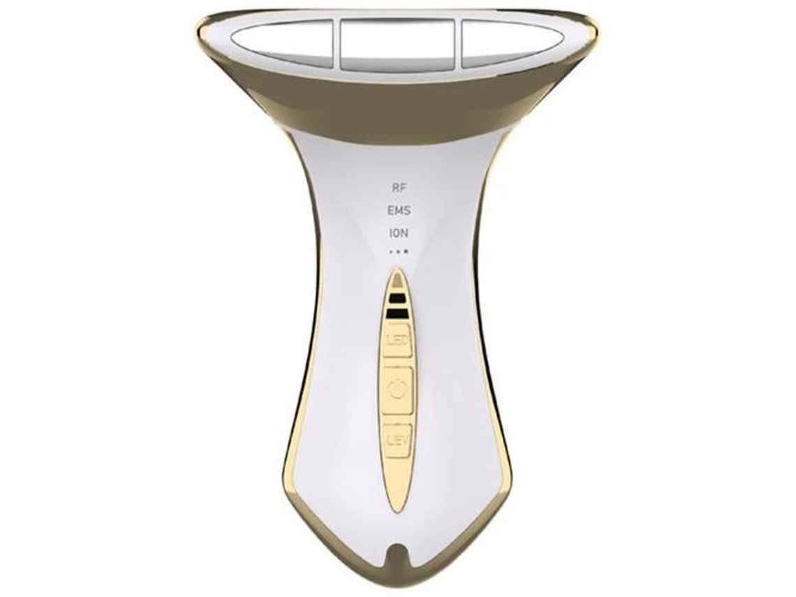 Ferramenta Para Pescoço E Rosto Com Led De 5 Cores Para Cuidados Com A Pele Branco E Dourado Yizhood
