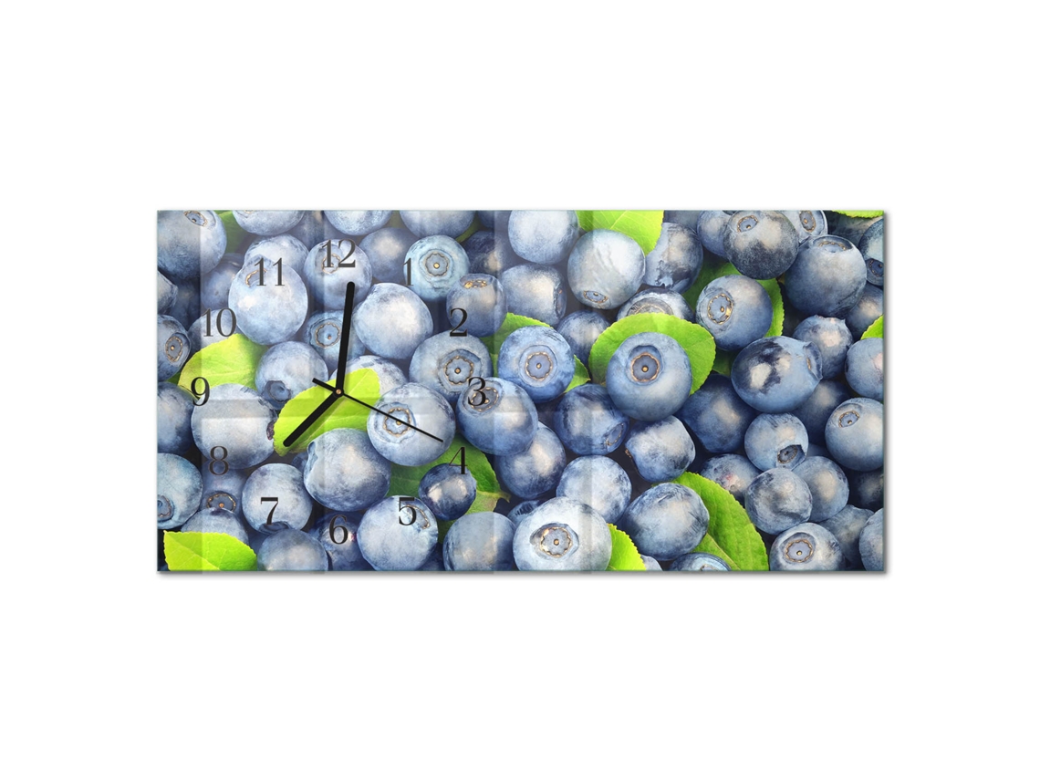 Relógio De Parede De Vidro Azul Espelharte (60x30cm)