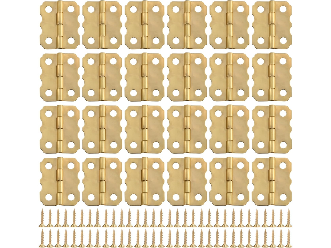Conjunto De 24 Dobradiças Para Armário, 24 Peças * 20mm, Dobradiças Pequenas Com Acabamento Em Renda Metálica