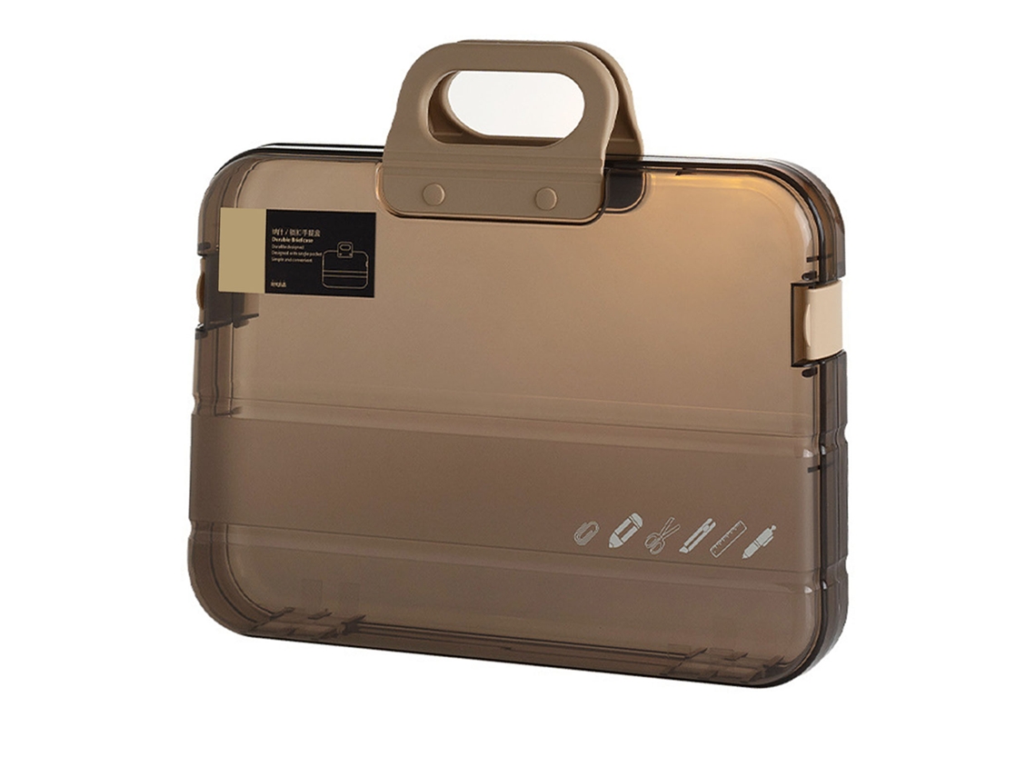Caja de Documentos Transparente A4 Portátil Resistente Al Polvo Y Agua para Oficina Y Escuela